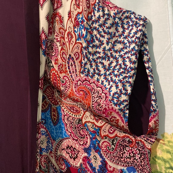 Chico’s patchwork multi print sleeveless cape - Picture 5 of 9